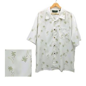 Budweiser Print Hawaiian Shirt Palm Tree Tropical Party Size XL